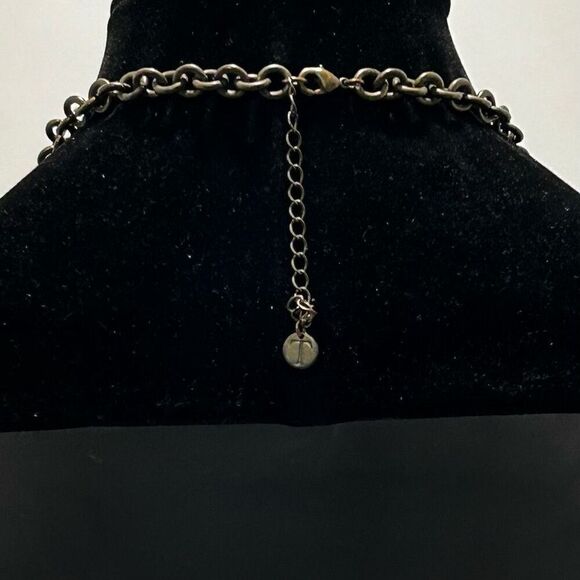 Vtg Talbots Multi-Layered Necklace 9" Black Cream Multi-Chain Adjustable Signed - Picture 7 of 7